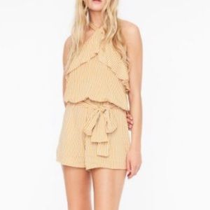 Dark yellow short jumpsuit